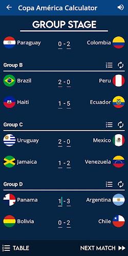 Copa América Calculator Captura de pantalla 1