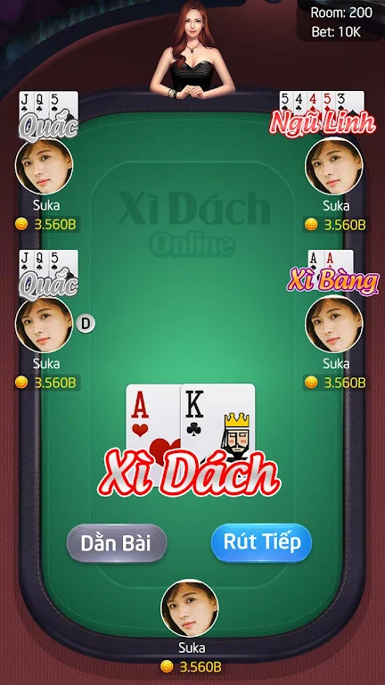 Blackjack - Xì dách Online Schermafbeelding 1