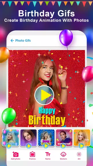 Birthday Photo Frame Maker App Ekran Görüntüsü 1