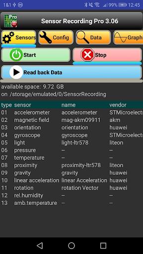 Sensor Recording Lite Zrzut ekranu 1