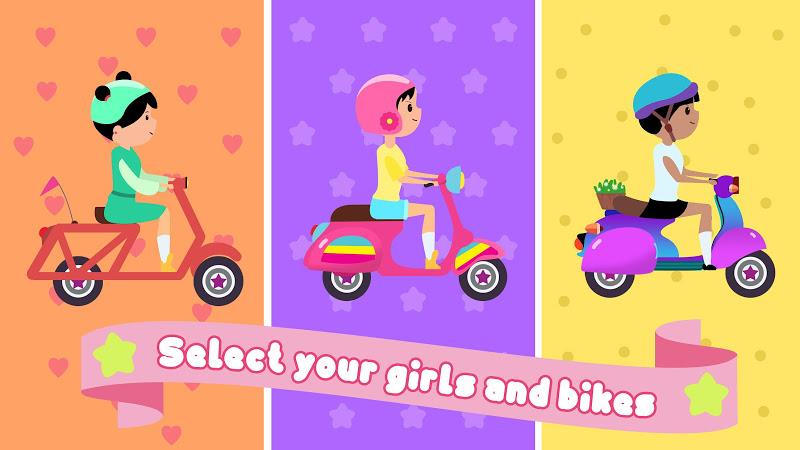 Girls run bike: Real racing 螢幕截圖 3