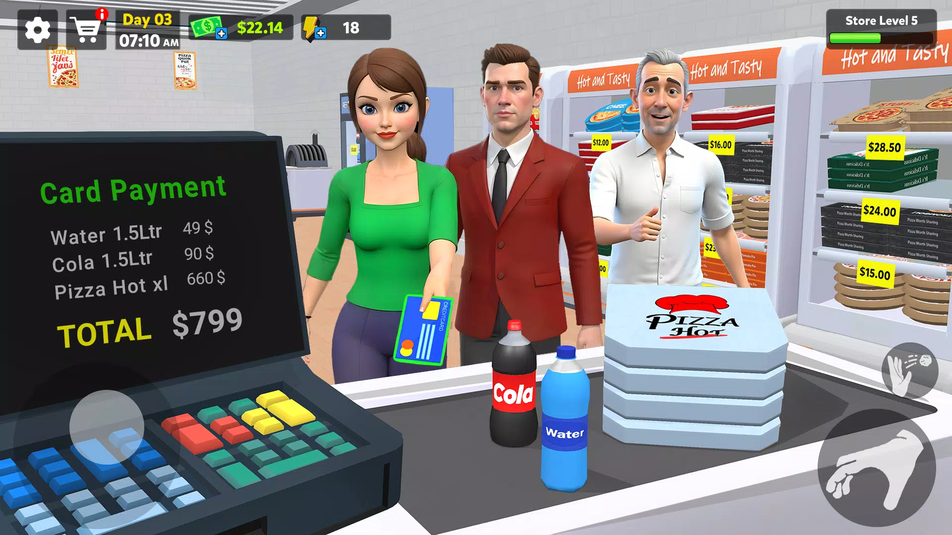 Pizza Shop Simulator 3D ဖန်သားပြင်ဓာတ်ပုံ 2