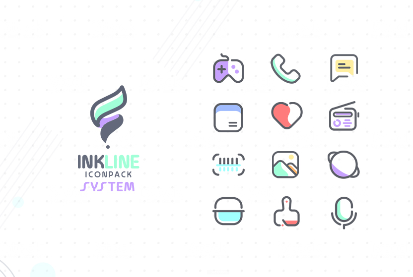 InkLine Icon Pack Mod 스크린샷 0