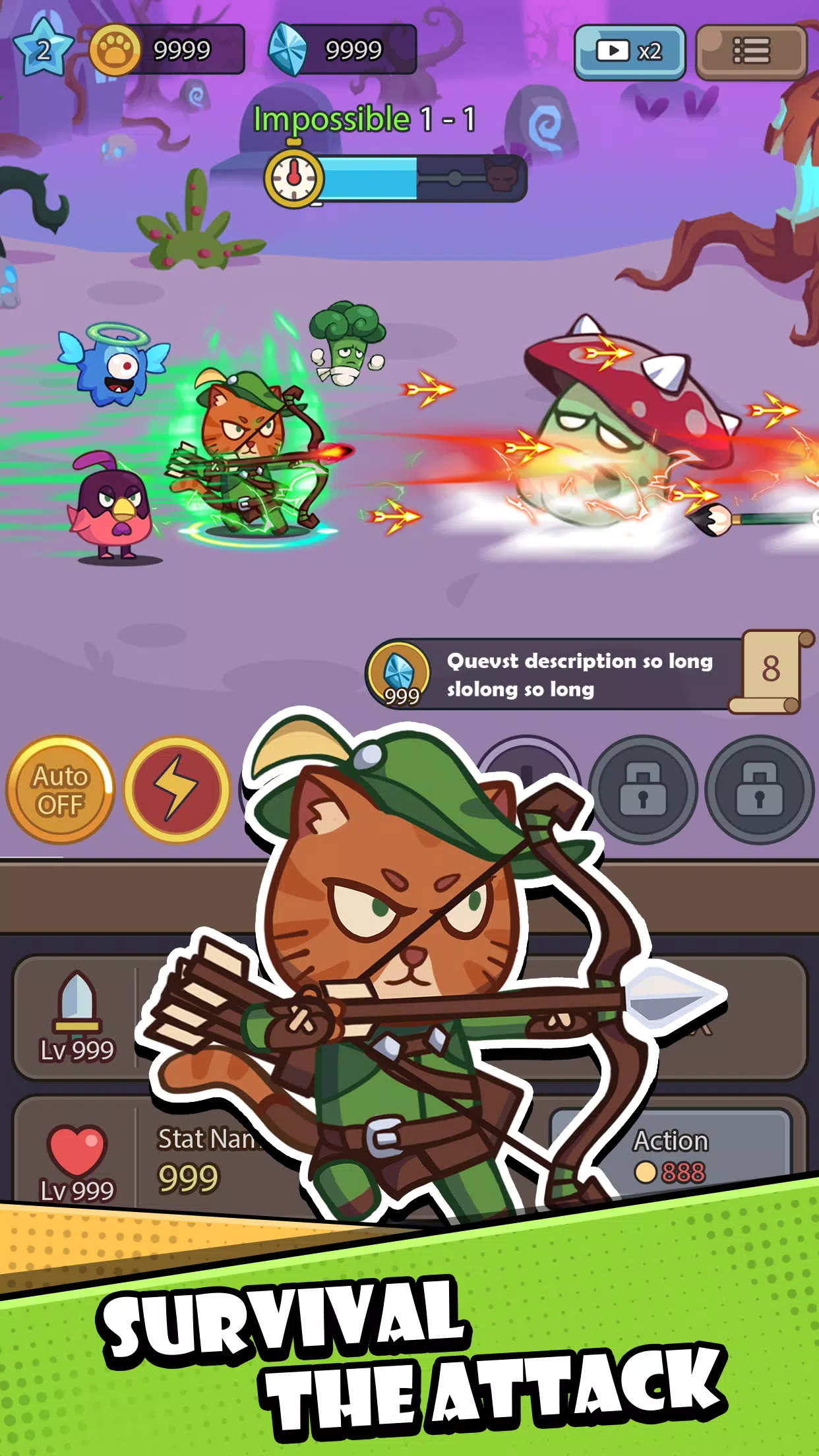 Cat Hero: Idle RPG War Tangkapan skrin 1