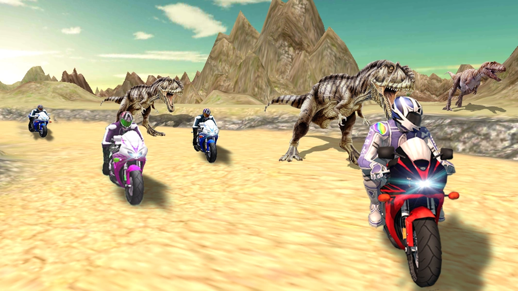 Dino World Bike Race Game - Jurassic Adventure स्क्रीनशॉट 2