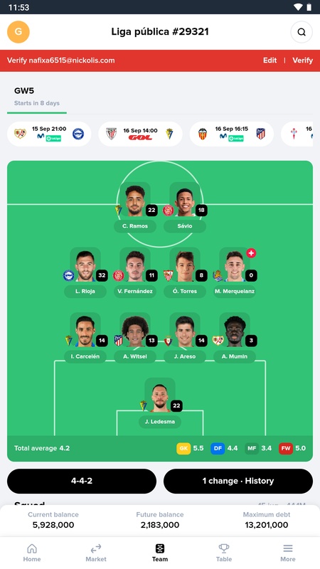 Bemanager: Fantasy Football ภาพหน้าจอ 1