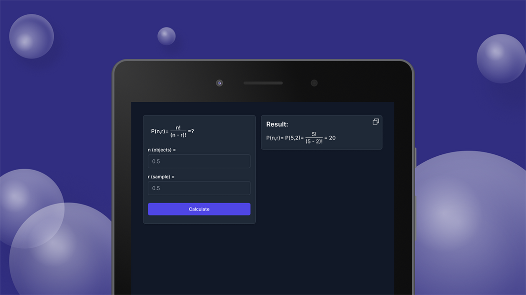 Permutations Calculator Tangkapan skrin 0