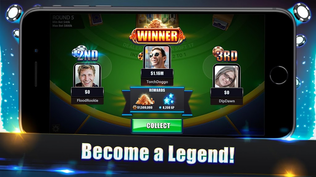 Blackjack Legends: 21 Online Multiplayer Casino Tangkapan skrin 3