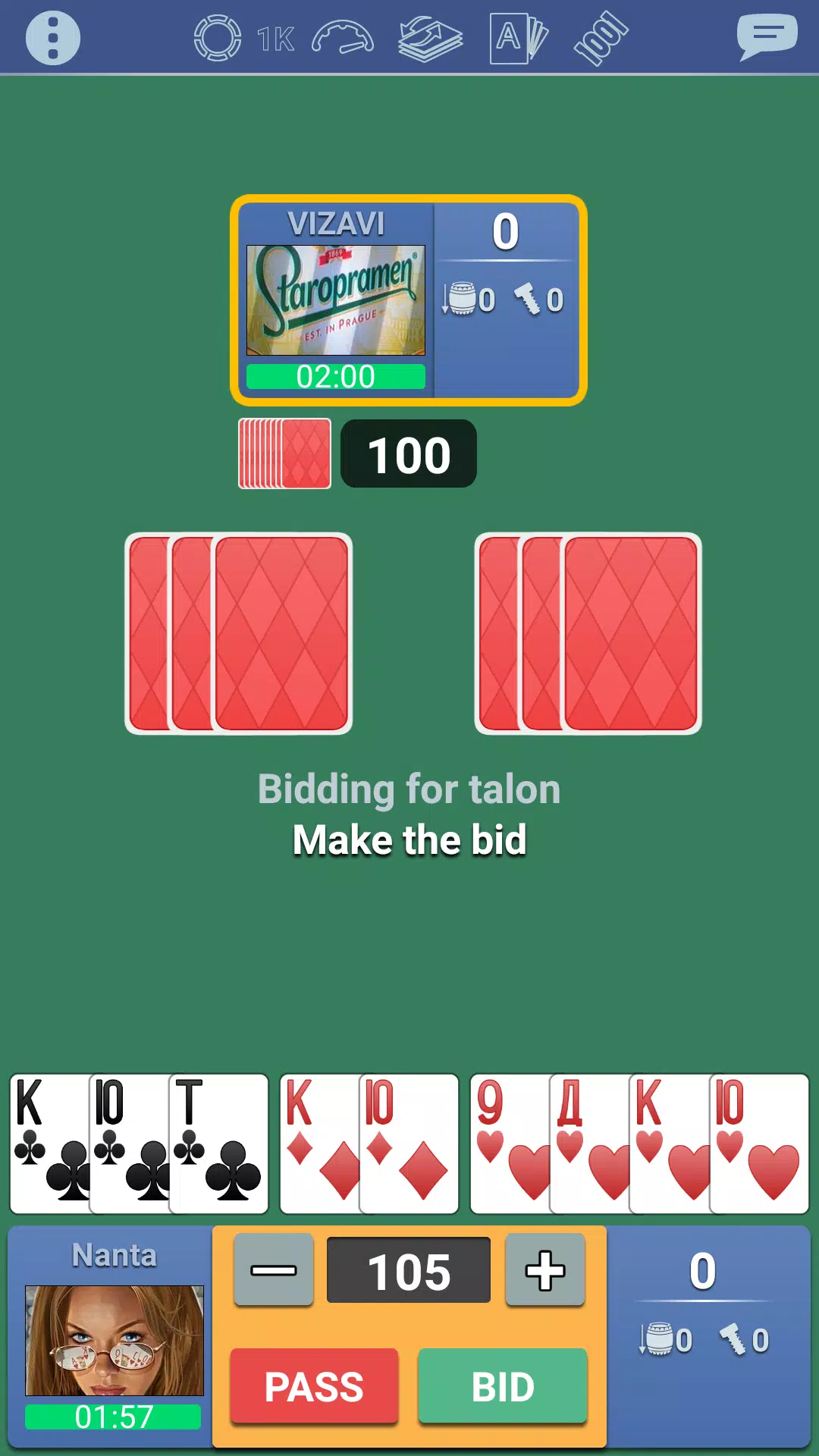 Thousand 1000 Online card game 螢幕截圖 2