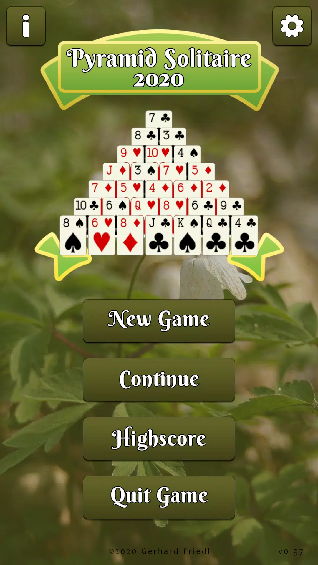 Schermata Pyramid Solitaire Card Game 0