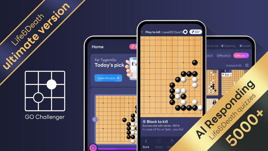 Go Challenger-Go game(Tsumego) Ảnh chụp màn hình 0