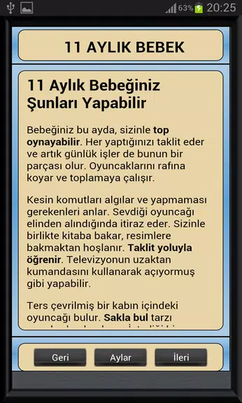 Bebek Gelişimi Ay Ay Detaylı 스크린샷 3