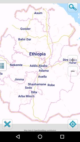 Map of Ethiopia offline ဖန်သားပြင်ဓာတ်ပုံ 0