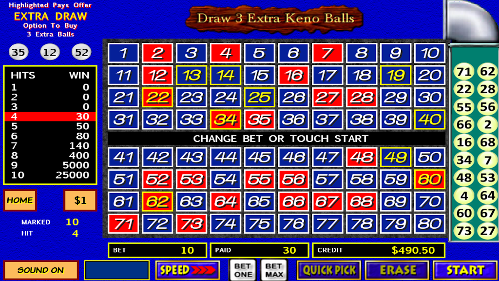 Draw 3 Extra Keno Balls 螢幕截圖 1