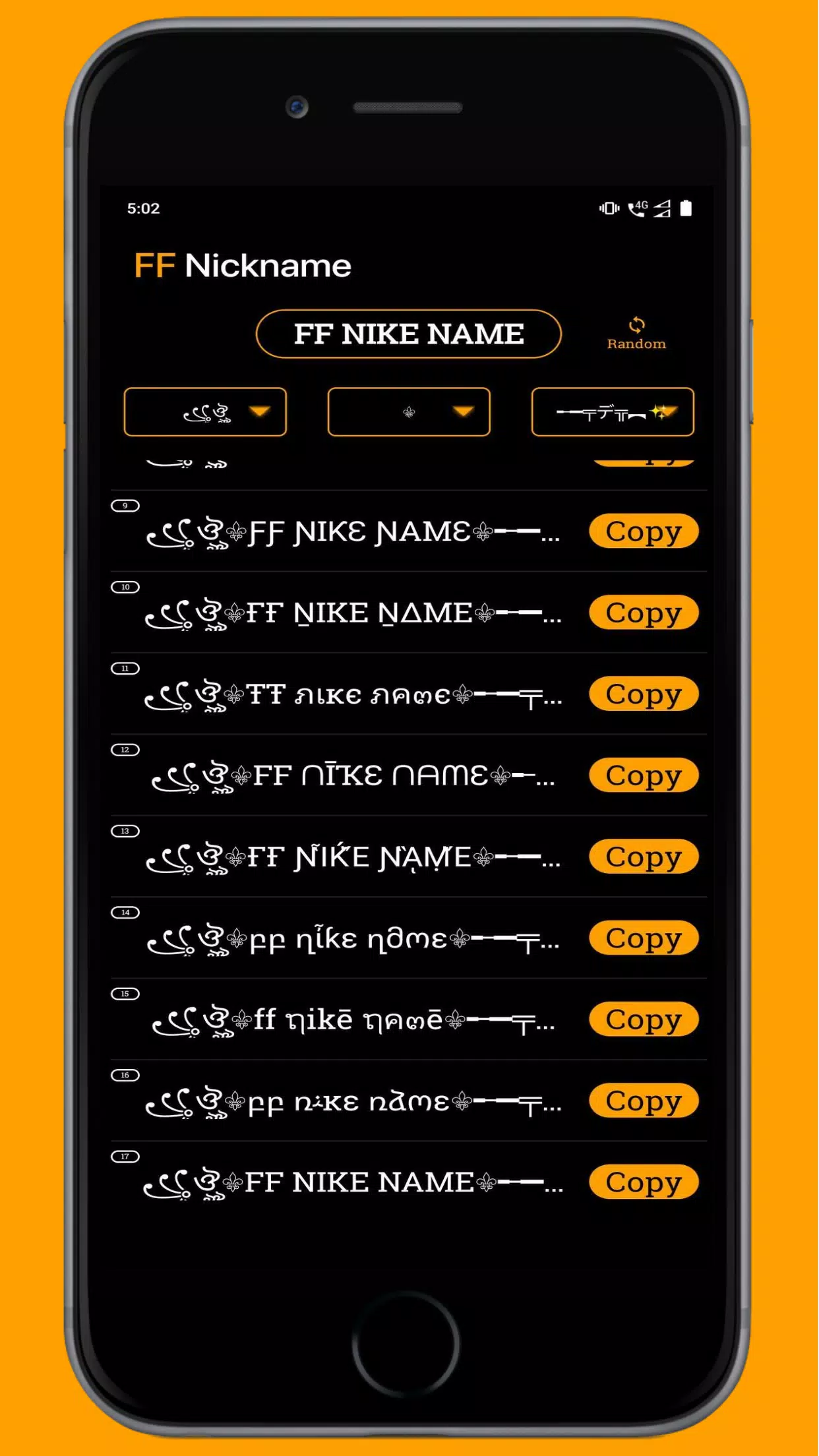 FF Name Creator - Nickname Generator For Games স্ক্রিনশট 2