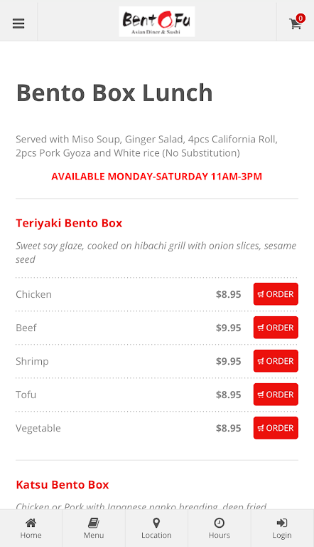 BentoFu Asian Diner & Sushi 螢幕截圖 2