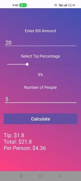 Tip Calculator स्क्रीनशॉट 1