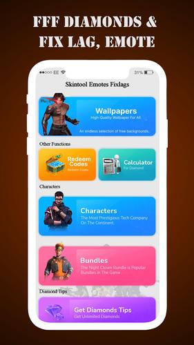FFF Skin Tools Diamond & Emote স্ক্রিনশট 1