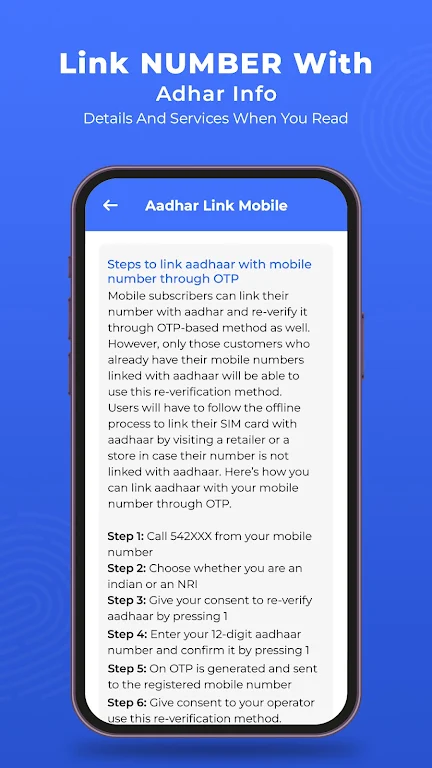 Link Number With Aadhar Info Zrzut ekranu 3
