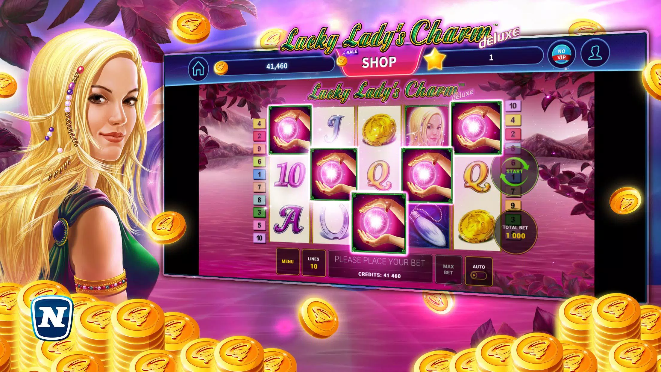 Lucky Lady's Charm Deluxe Slot ဖန်သားပြင်ဓာတ်ပုံ 0