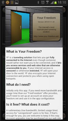 Your Freedom VPN Client 螢幕截圖 1