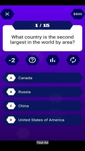 Millionaire Game - Trivia Quiz 螢幕截圖 1