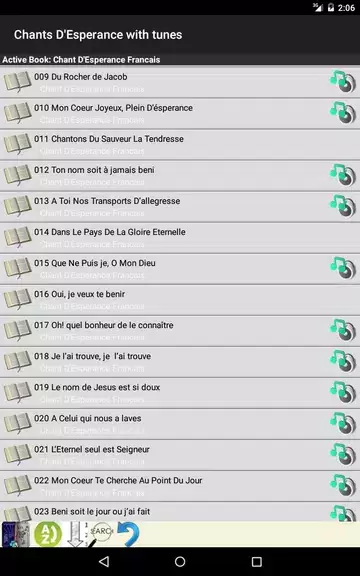 Chants D'Esperance with Tunes Screenshot 1