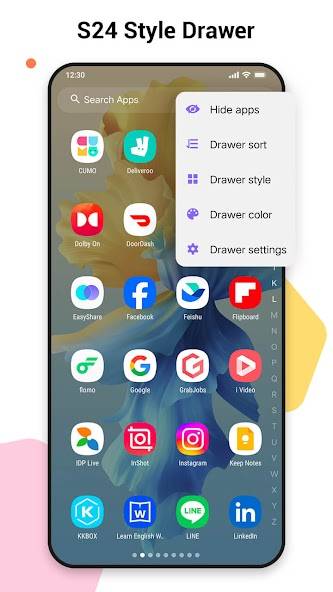 SO S24 Launcher for Galaxy S ဖန်သားပြင်ဓာတ်ပုံ 1