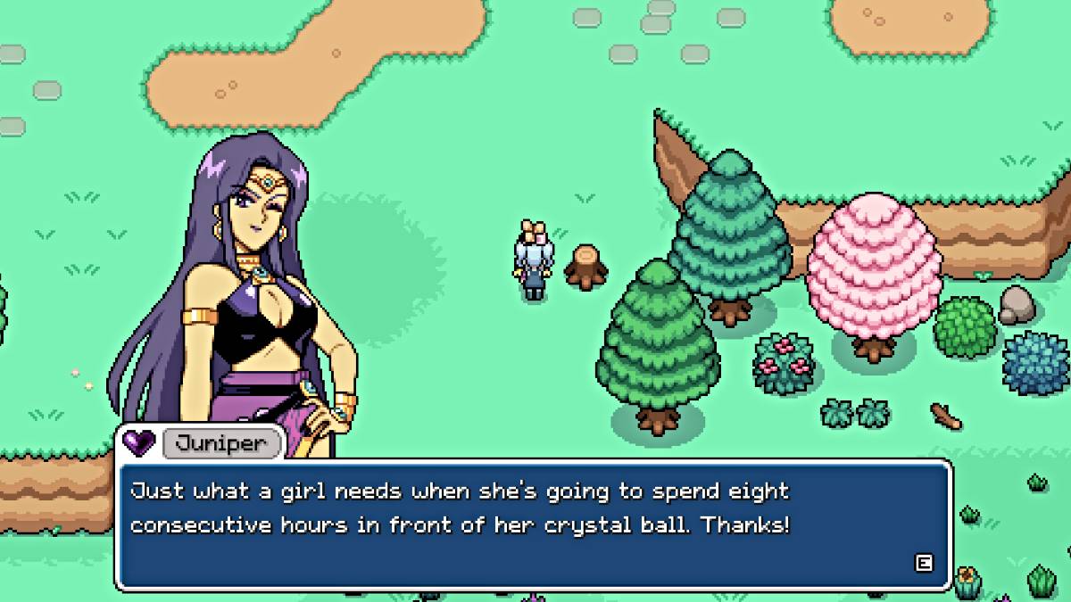 Juniper character in Fields of Mistria