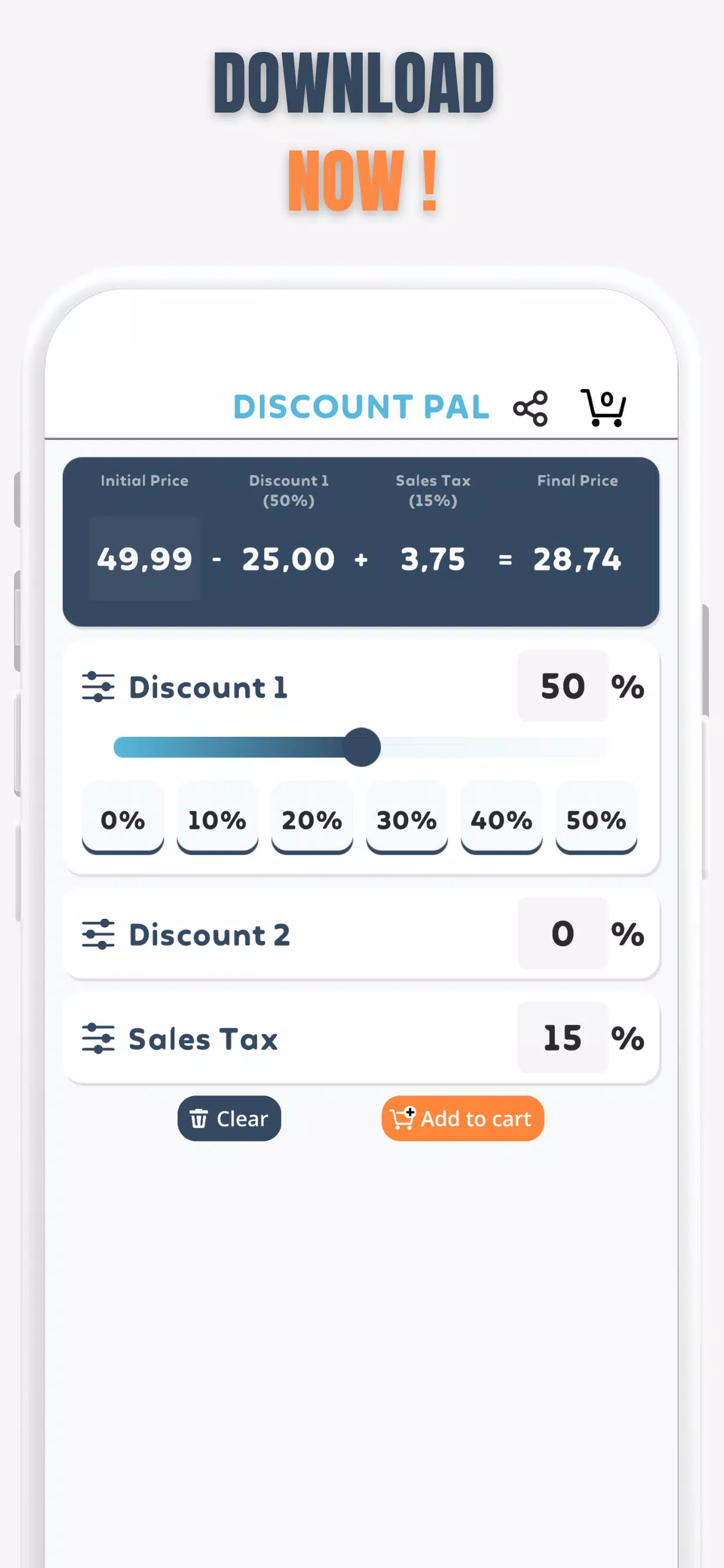 Percent Off Shoping Calculator Tangkapan skrin 3