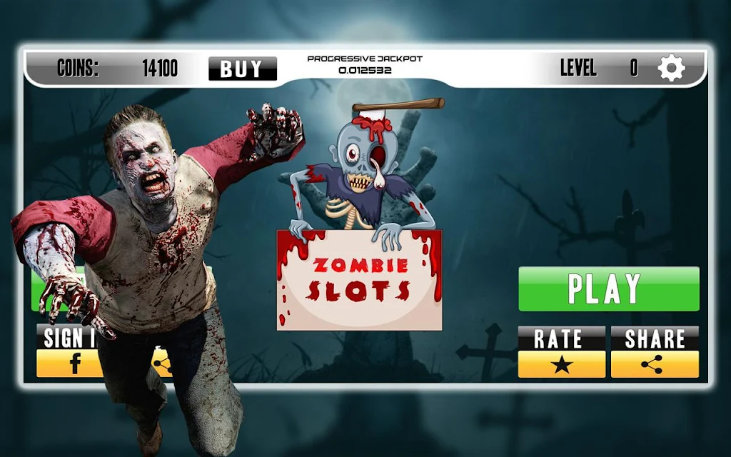 Casino Walking Zombie Slots Machine 스크린샷 0