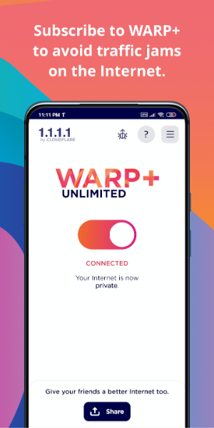 1.1.1.1 WARP: Safer Internet Tangkapan skrin 2