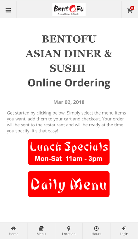 BentoFu Asian Diner & Sushi 螢幕截圖 0