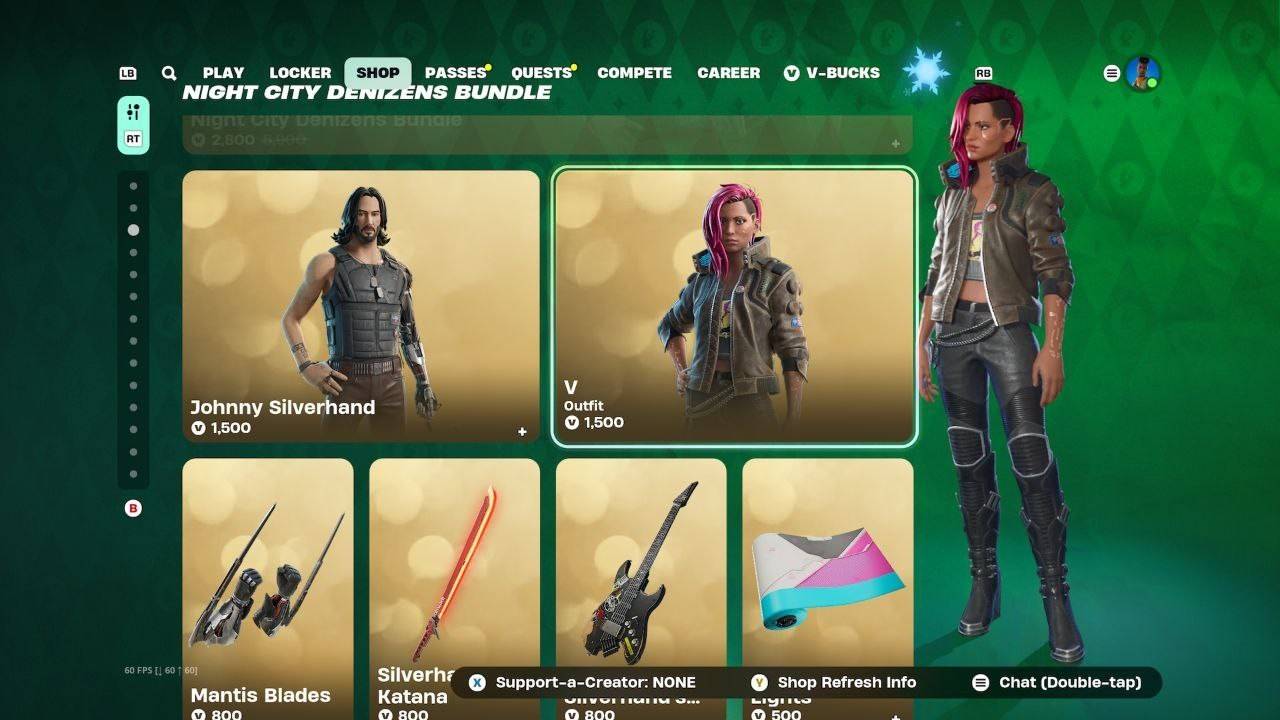 Cyberpunk 2077 Fortnite Crossover: No Male V