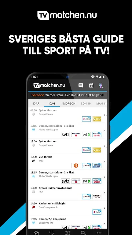 TVmatchen.nu - sport på TV Captura de tela 0
