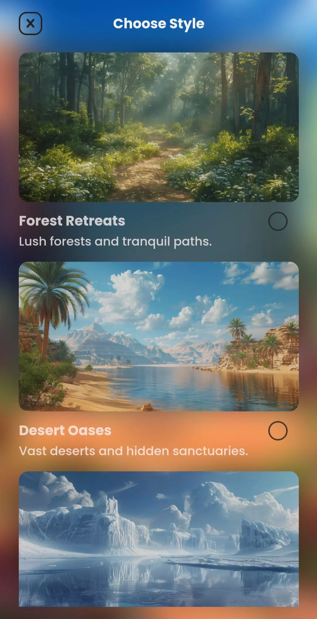 AI Landscape Generator App Captura de pantalla 3