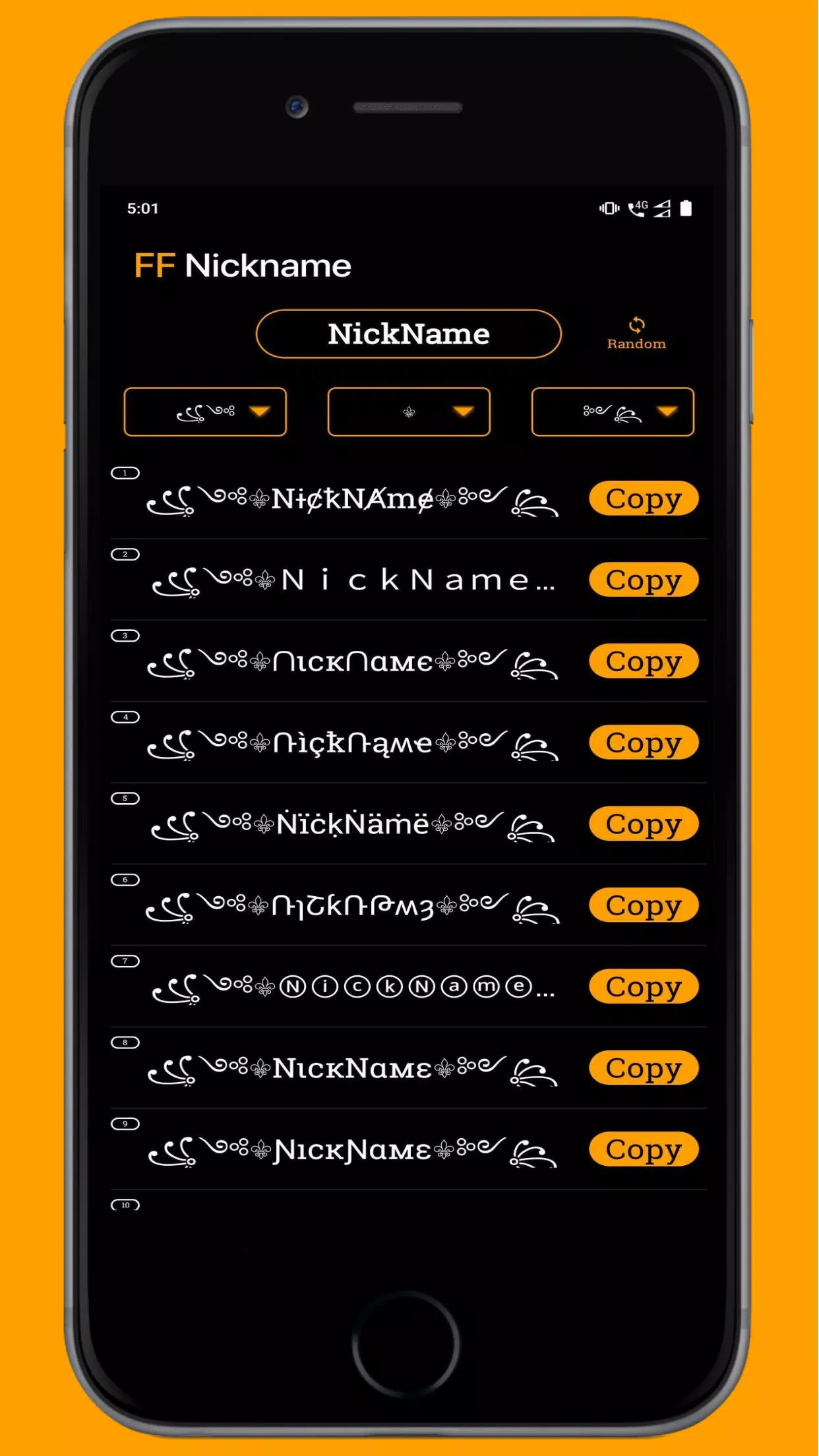 FF Name Creator - Nickname Generator For Games স্ক্রিনশট 1