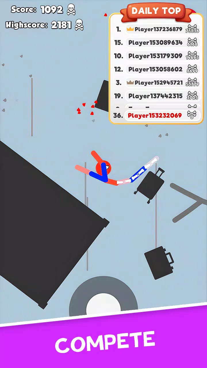 Stickman Broken Bones io Captura de pantalla 1