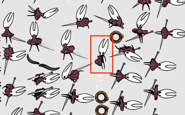 Hollow Knight : Silksong Sprite 시트는 플레이어가 '직장에서 지친 아빠처럼 집처럼 망토를 제거하기 위해 어떤 호넷을 요구 하는가?'