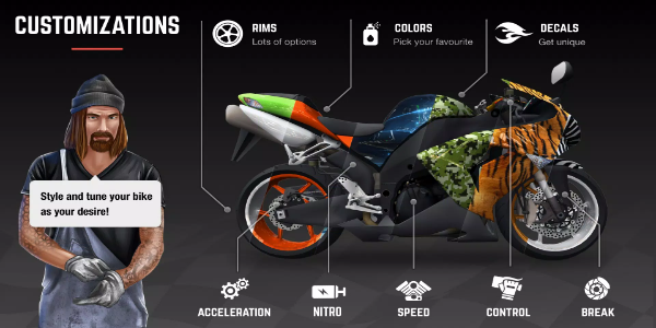 Racing Fever: Moto MOD Captura de tela 2