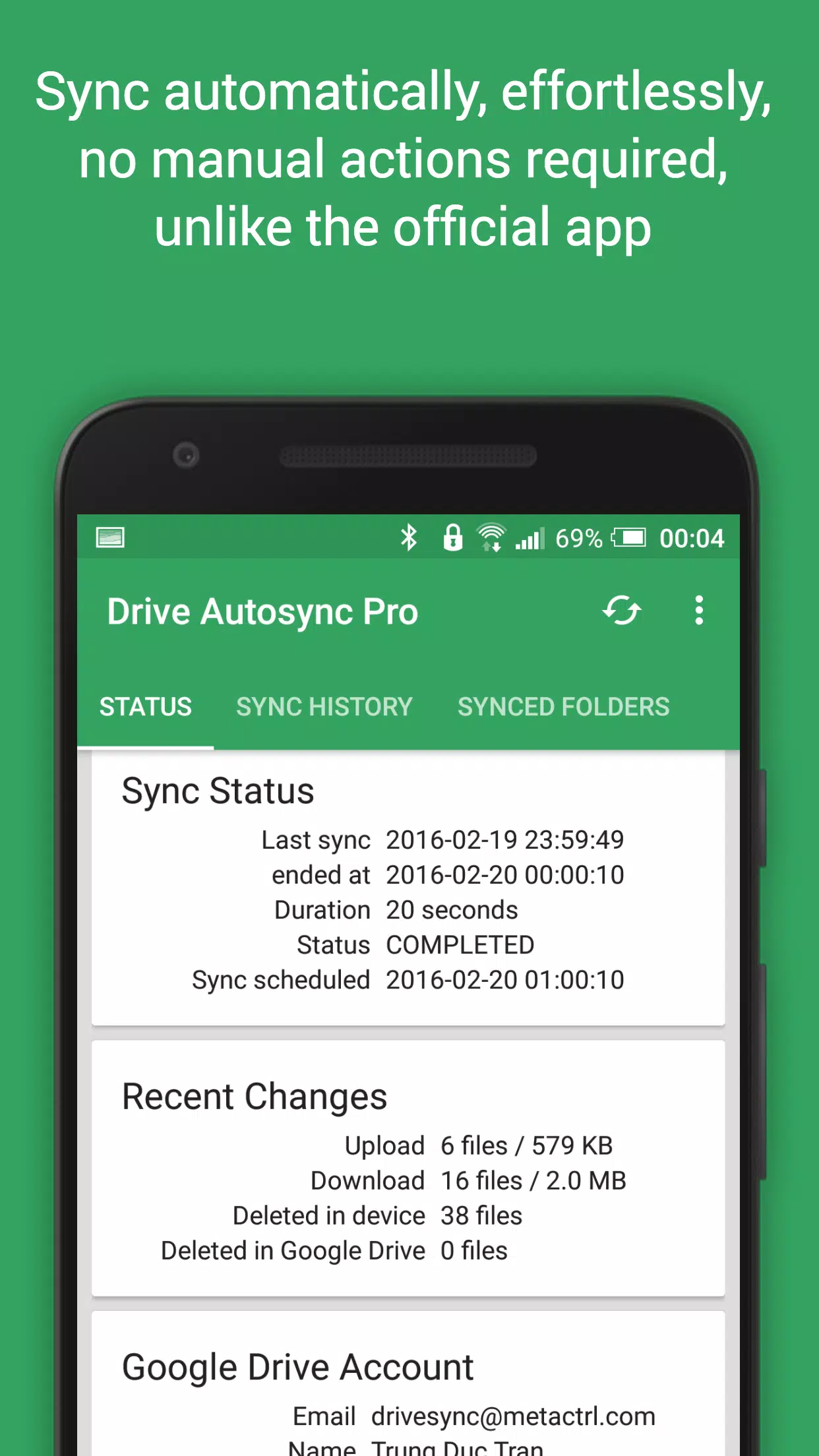 Autosync for Google Drive Captura de tela 1