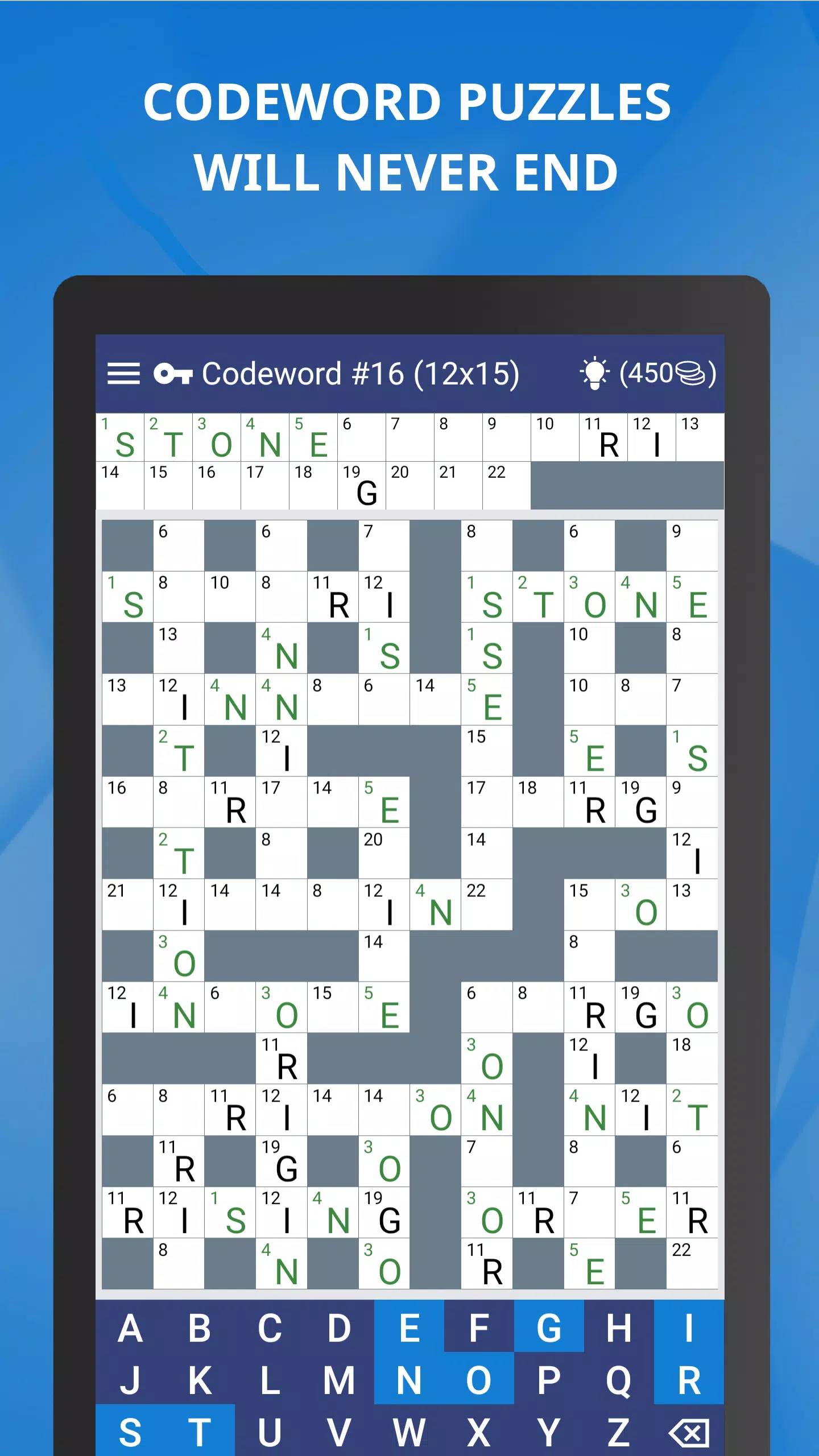 Keywords — Codeword Puzzle Screenshot 1