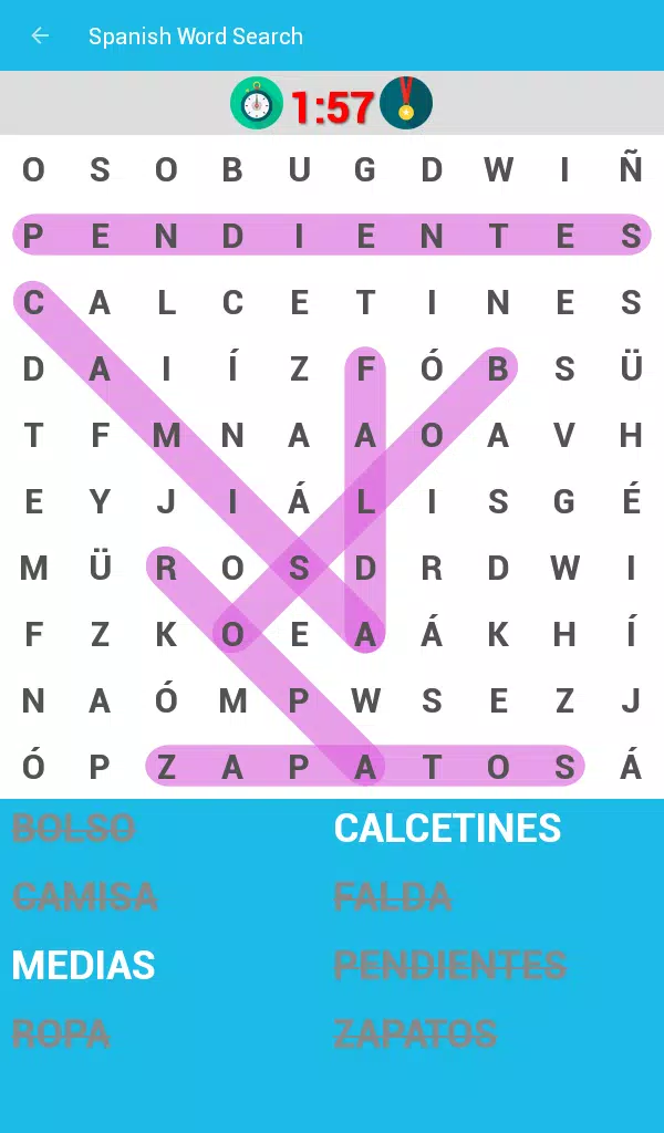 Spanish Word Search Game 螢幕截圖 3