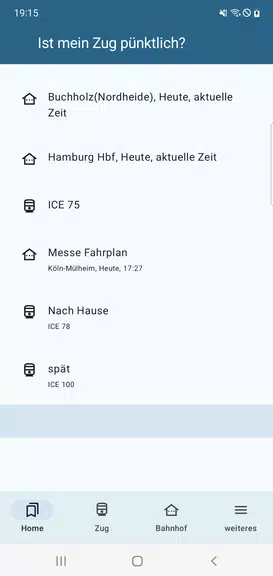 Schermata Ist mein Zug pünktlich? 2