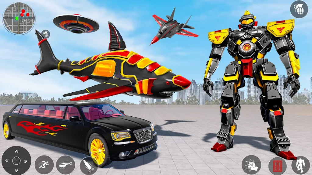 Shark Robot Transform Car Game应用截图第1张