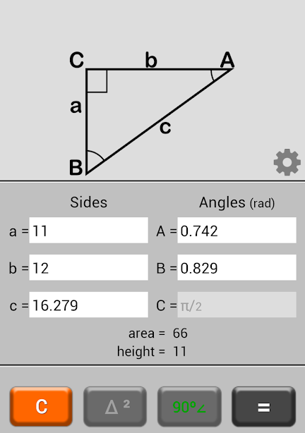 Triangle Calculator Tangkapan skrin 1