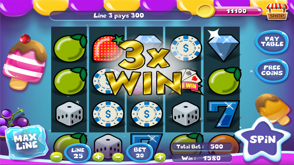 Slot Matchine IceCream - Vegas Casino Slot Games 螢幕截圖 1