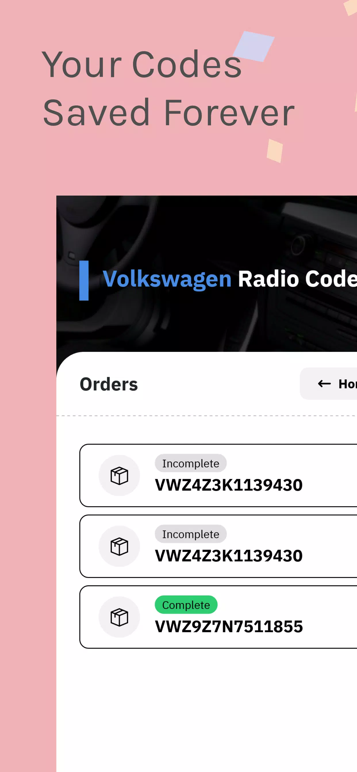 VW Radio Code Generator Schermafbeelding 3