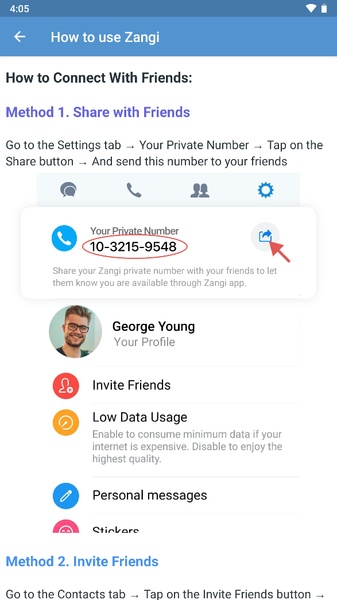 Zangi Private Messenger Captura de tela 1