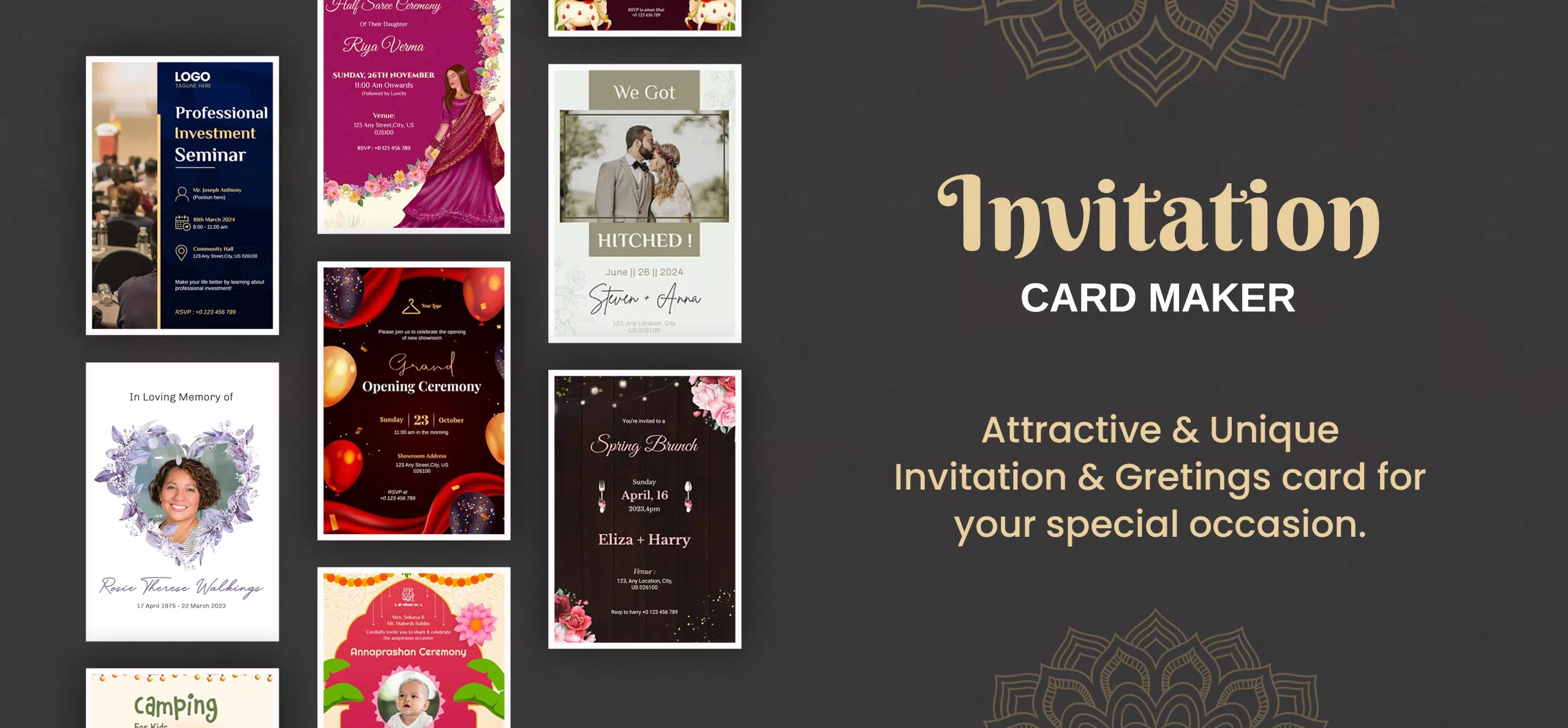 Schermata Invitation Card Maker & Design 0